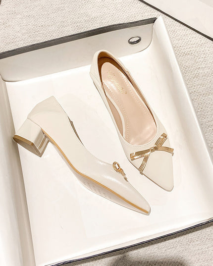 Women's Thick Heel Gentle Pointed Toe Shoes