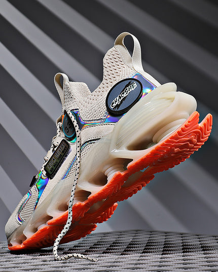 Hollow Blade Shock Absorption Sports Shoes Summer Breathable Flying Woven Casual Shoes