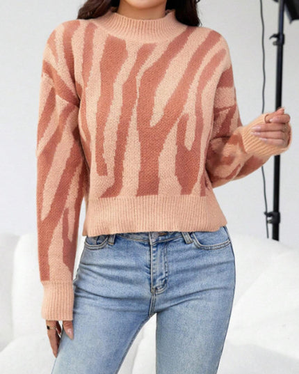 Jacquard Casual Sweater Loose Top For Women