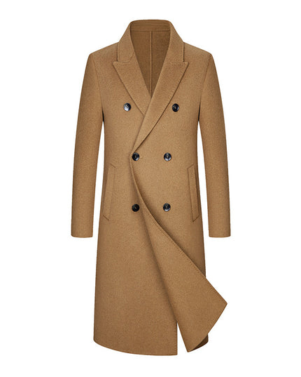 Woolen Coat Trench Coat Double Breasted Long Below The Knee