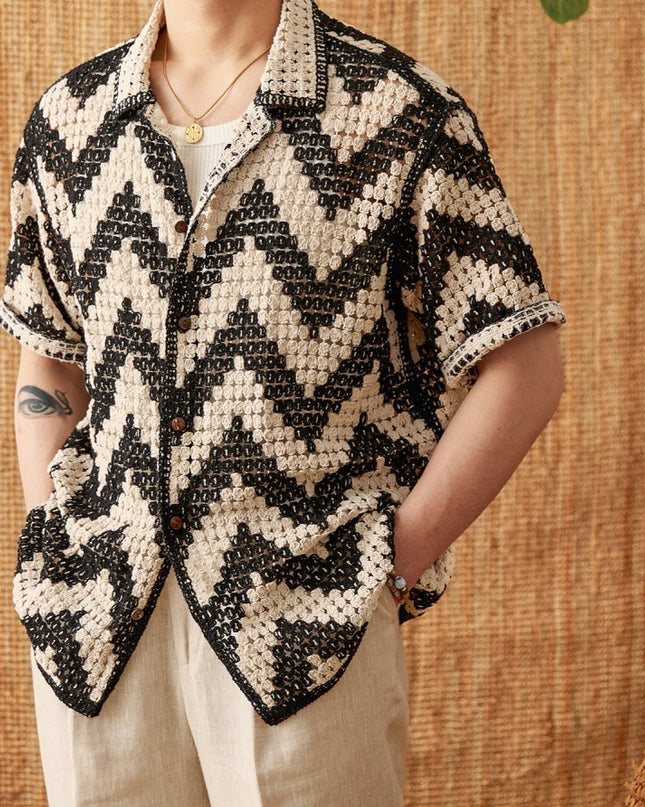 Beach Knitted Short-sleeved Cardigan Loose Casual Top