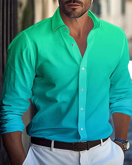 Multi-Color Gradient Pattern Printed Men's Clothing