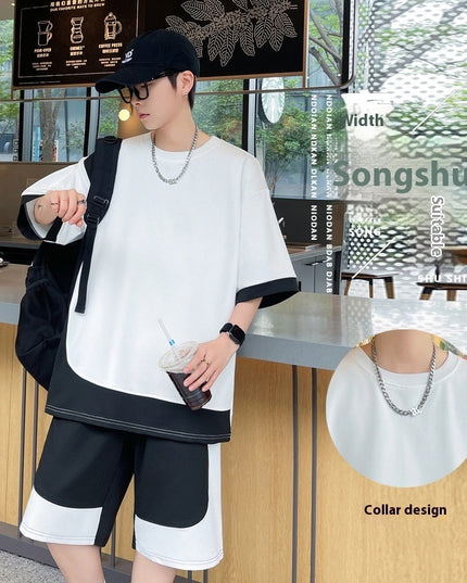 High Quality Stitching Sports Suit Men's Summer Thin