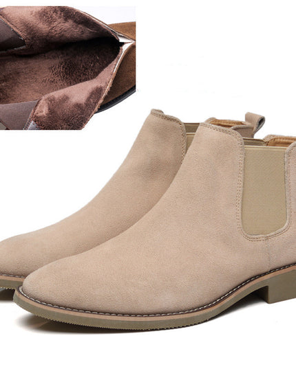 Men's leather pointed toe high-top boots