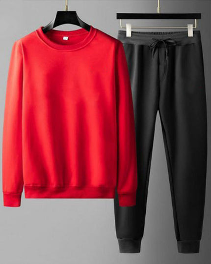 Round Neck Sweatshirt And Sweatpants Fashion Sports Men Suit