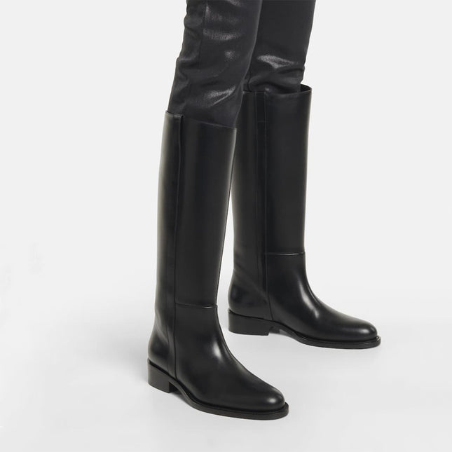 Women's Large Size Simple Low Heel High Boots