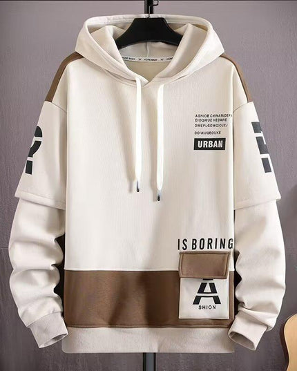 Spring And Autumn Hooded Sweater Fleece-lined Boys And Teenagers Sports Clothing