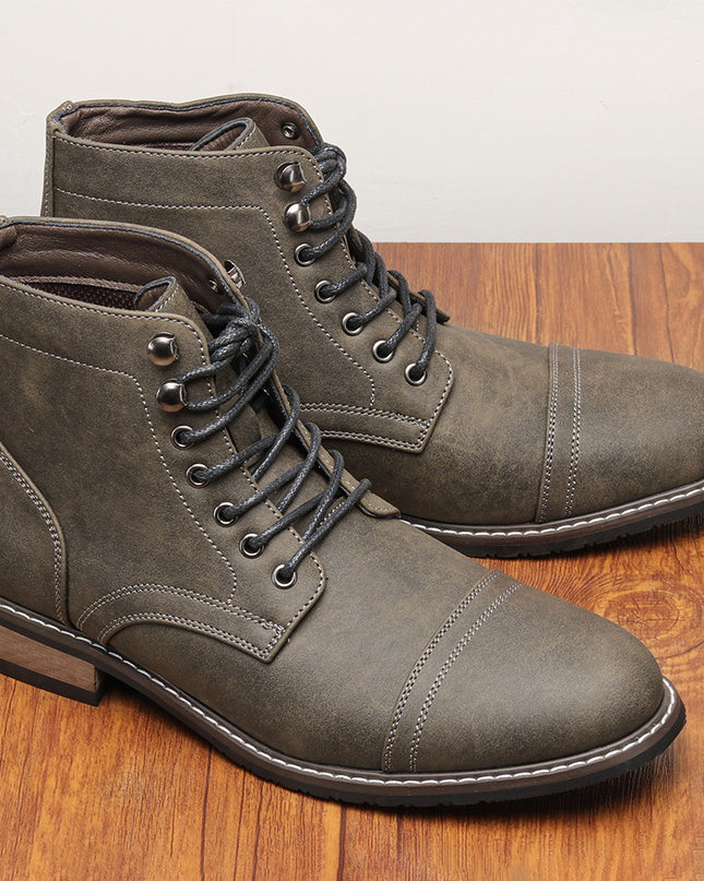 Men's Plus Size Retro Fashion Work Clothes Leather Martin Boots
