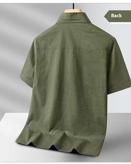 Solid Color Short Sleeve Men's Workwear Shirt