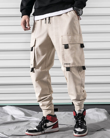 Multi-pocket handsome outdoor loose men's overalls