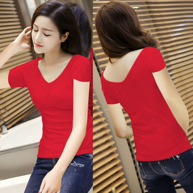 Double-sided Leopard Print Top Women's V-neck