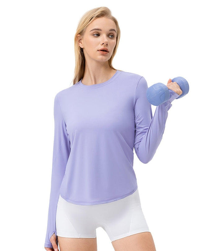 Women's Ice Silk Sun Protection Sports Long Sleeve Running Fitness