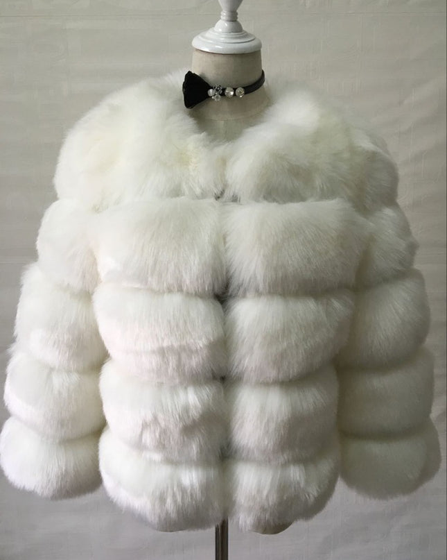 New faux furry slim mink jacket short faux fur fur coat female