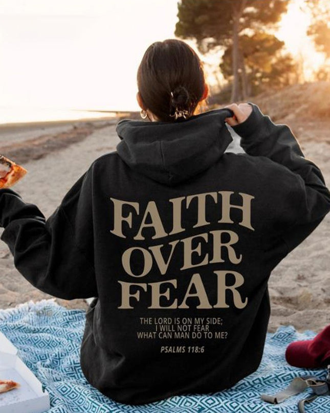 New Hoodie Faith Fear Men's And Women's Printed Sweatshirt