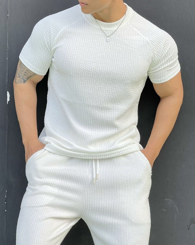 Summer Men's Snake Pattern Short Sleeve Solid Color Casual T-shirt