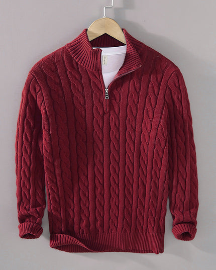 Sweater Loose Zip Pullover Knitting Sweater Coat Men