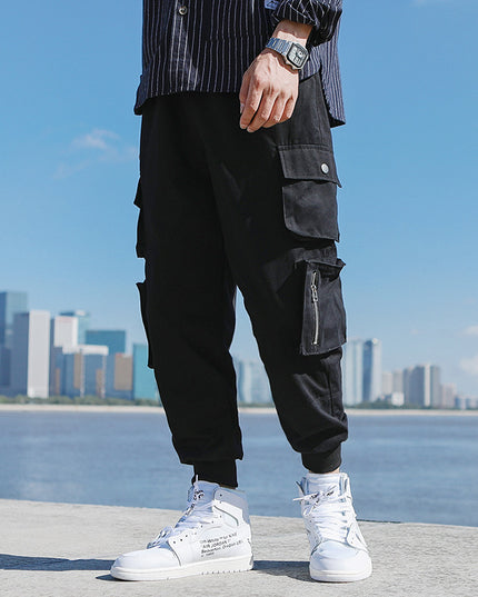 Camouflage color block overalls