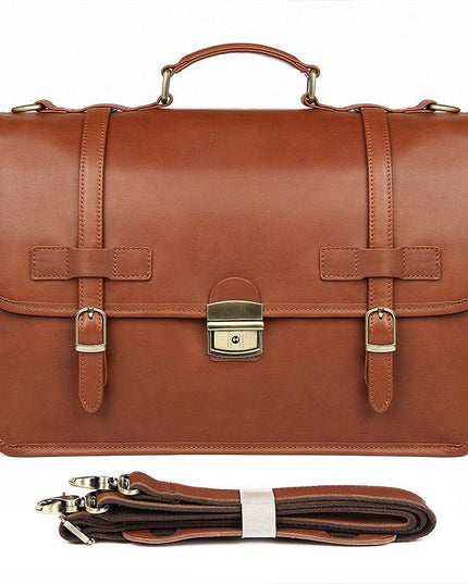 JMD Winter British Style First-Layer Cowhide Briefcase for Men | Premium Leather Office Handbag