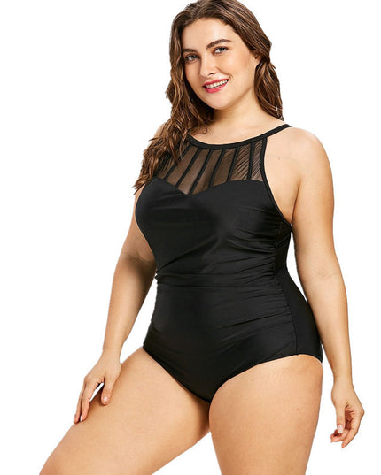 Plus size hot spring one-piece swimsuit