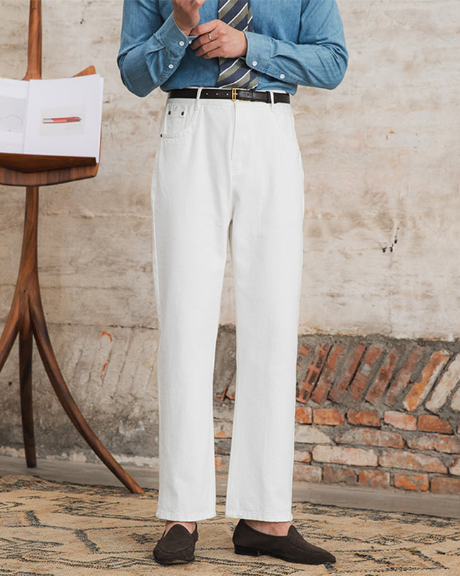 Retro Washed Jeans Fashion Casual High Waist Straight Pants