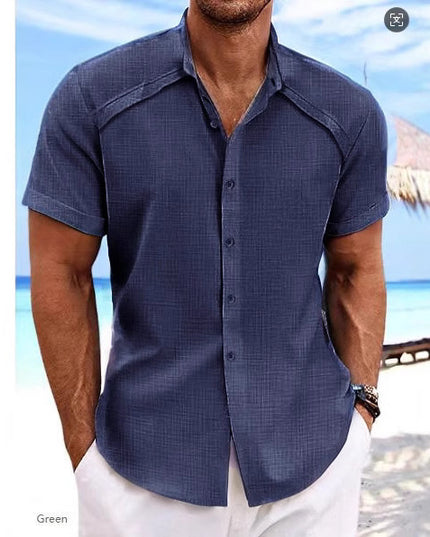 Hawaiian Casual Short Sleeve Solid Color
