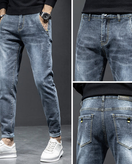 Autumn Men's Jeans Slim Feet