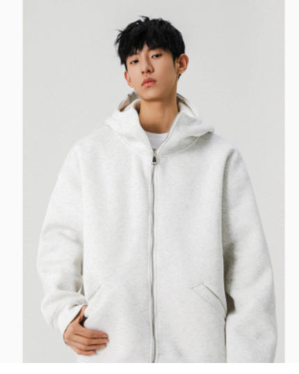Solid Color Cardigan Sweatshirt Men's Coat