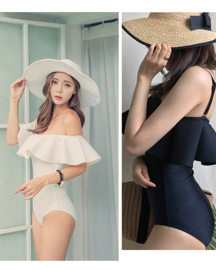 Ruffled one-piece bikini