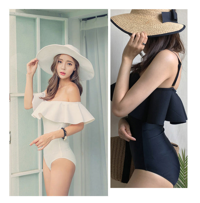 Ruffled one-piece bikini