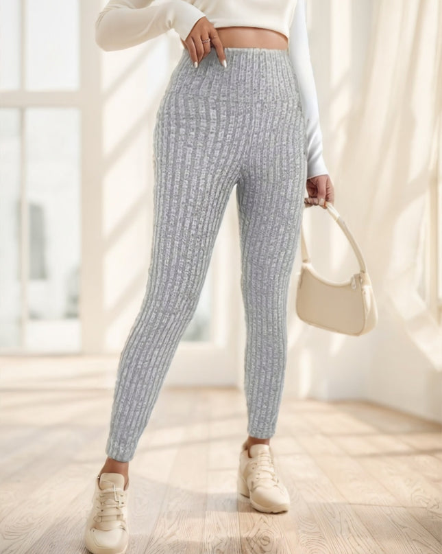Spring And Autumn Women'S Solid Color Pit Strip Casual Tights