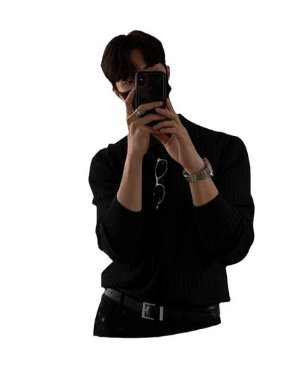 Lapel Sweater Men's Long Sleeve Knitted