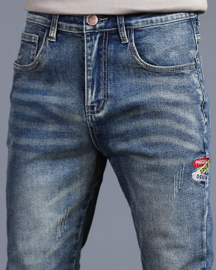 Youth Retro Embroidered Denim Pants