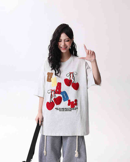 Women's Short-sleeved Casual Half-length Sleeves T-shirt