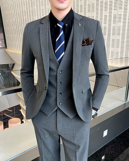 Slim Fit British Style Casual Small Suit Male Business Formal Wear