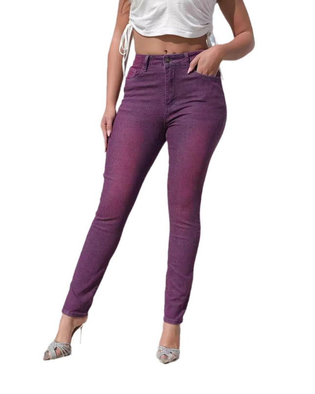 Washed Skinny Pants High Waist Women's Jeans
