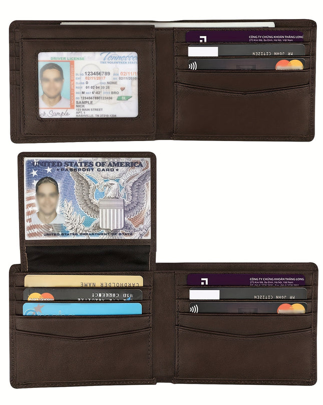 Anti-theft Swiping Texture Multiple Card Slots Three-fold Wallet