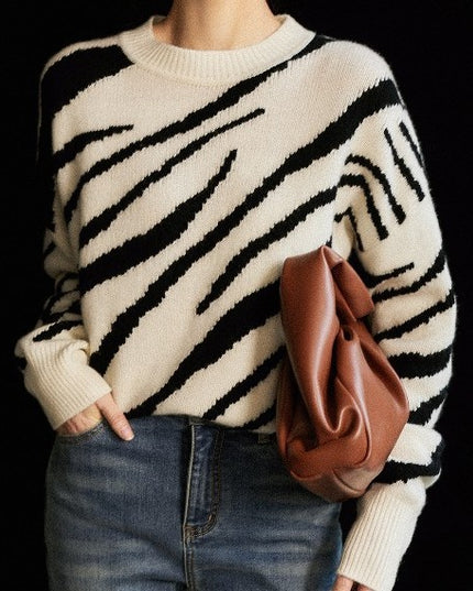 Loose Crew Neck Pullover Sweater Women