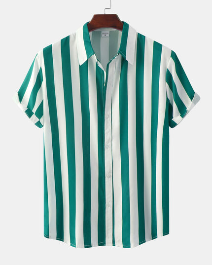 Men's 3D Printed Short Sleeve Turn Loose Shirt