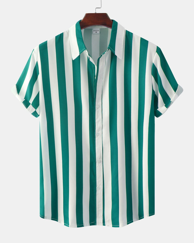 Men's 3D Printed Short Sleeve Turn Loose Shirt
