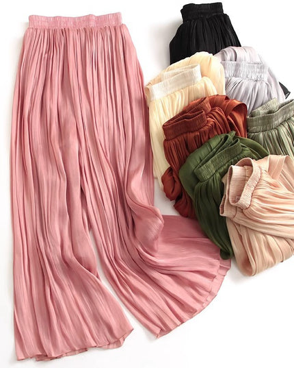 High-end Elegant Ice Silk High Waist Slimming Long Pants