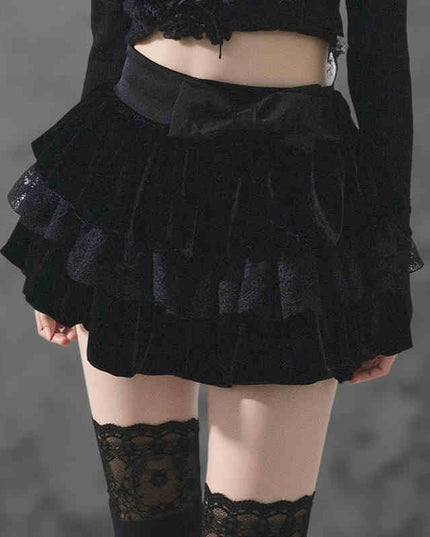 Women's Autumn And Winter A- Line Slimming Pleated Tiered Skirt