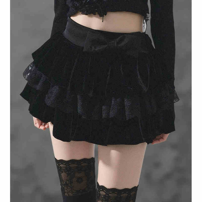 Women's Autumn And Winter A- Line Slimming Pleated Tiered Skirt