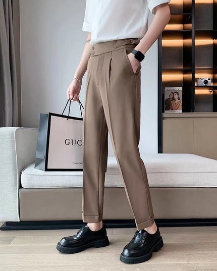Draping Cropped Small Suit Pants Men