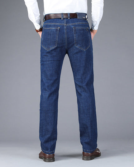 Autumn And Winter Thick Business Straight-leg Men's Jeans