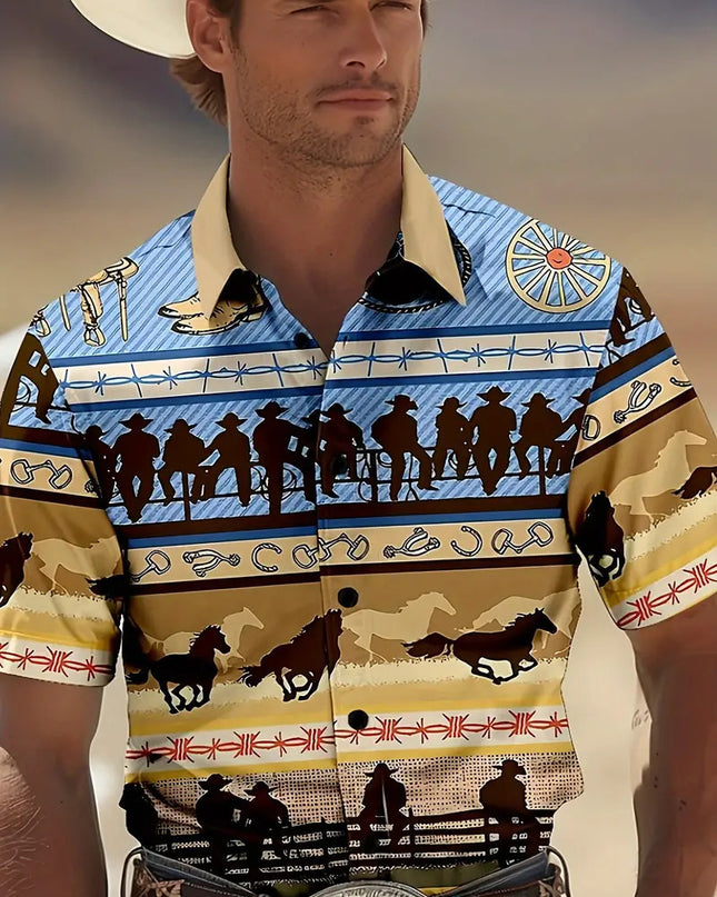 Casual All-matching Fashion Geometric Trend Short Sleeve Shirt