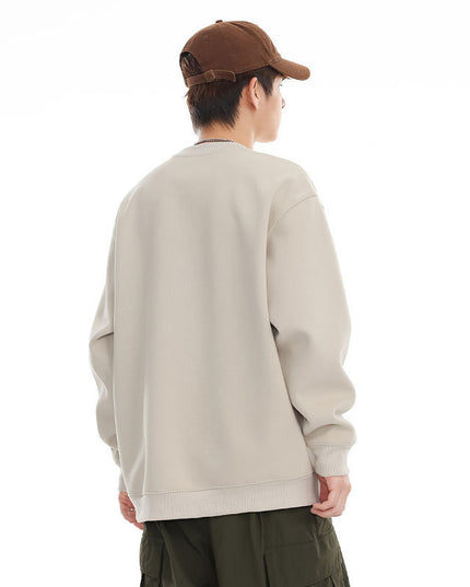 Casual Loose Men's Simple Solid Color Round Neck Sweater
