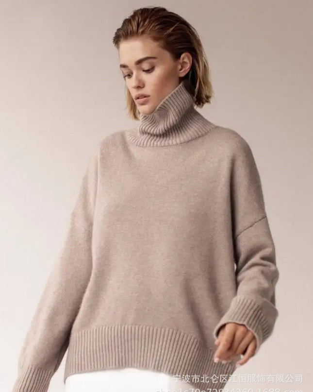 Autumn And Winter European And American Loose Basic Style Solid Color Pullover