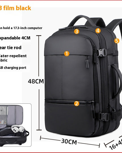 Waterproof Derm Capacity Scalable Travel Bag Multi-functional Computer Backpack