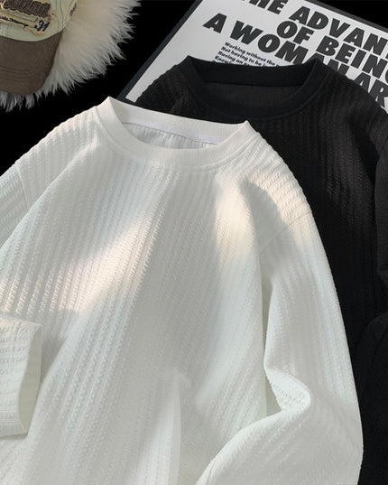 Autumn And Winter White Texture Sense Long Sleeve T-shirt Loose