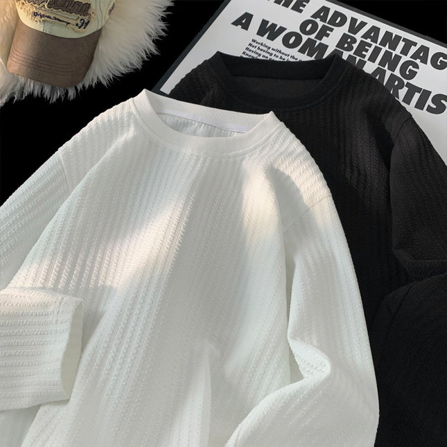 Autumn And Winter White Texture Sense Long Sleeve T-shirt Loose